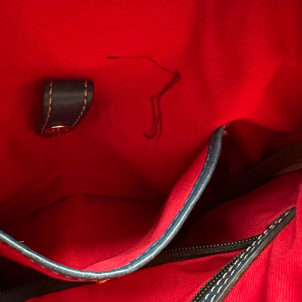 Vintage Dooney & Bourke Ocean Blue Kingston Hobo Leather Shoulder Bag - Picture 10 of 15